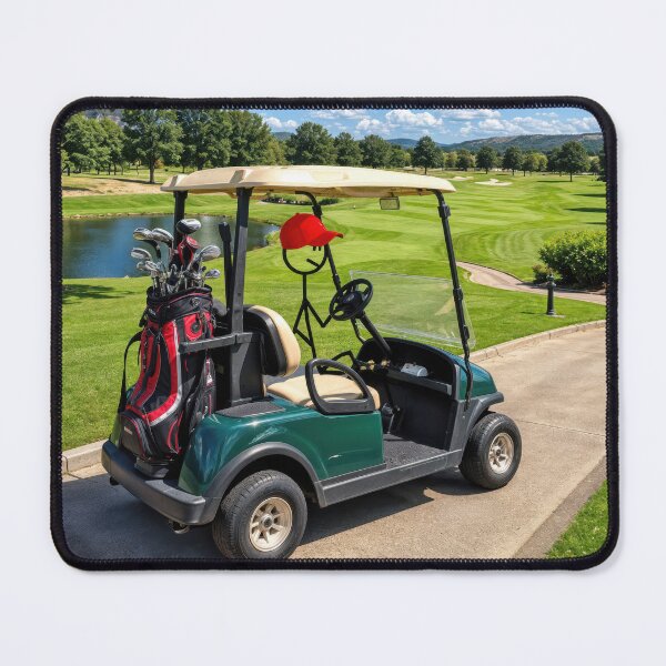 Item preview, Stick Figure Golfer in a Golf Cart designed and sold by Maria Dryfhout.