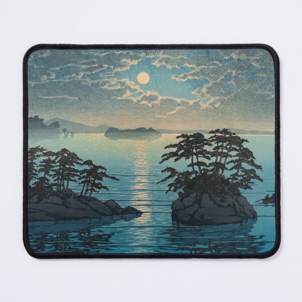 Item preview, Matsushima Futagojima by Hasui Kawase: Moonlit Japanese Seascape Poster designed and sold by artofuniverse.