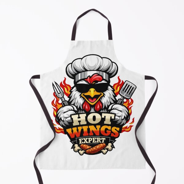 Item preview, Hot Wings Expert BBQ Rooster Logo designed and sold by PixelsAndJoy.