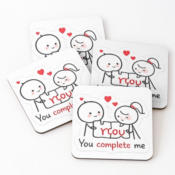 Item preview, You Complete Me Cute Puzzle Stick Figures Love designed and sold by Northline Creative.