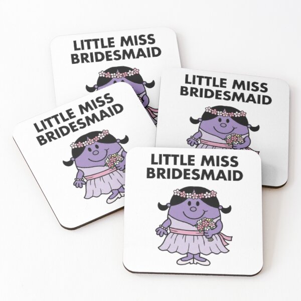 Item preview, Little Miss Bridesmaid Wedding Girl Dress Relationship Flower Purple Mr Men Funny Cute Cartoon Animated designed and sold by SamiraArts.