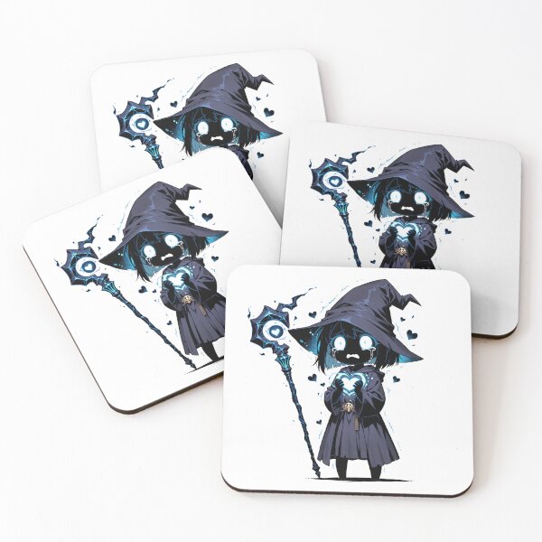 Item preview, Sad Chibi Shadow Mage | Cute Dark Fantasy Witch with Glowing Heart designed and sold by TattooDrive.