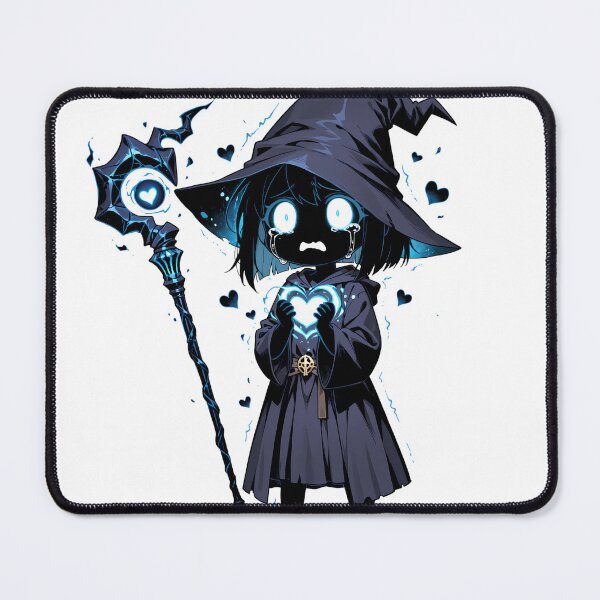 Item preview, Sad Chibi Shadow Mage | Cute Dark Fantasy Witch with Glowing Heart designed and sold by TattooDrive.