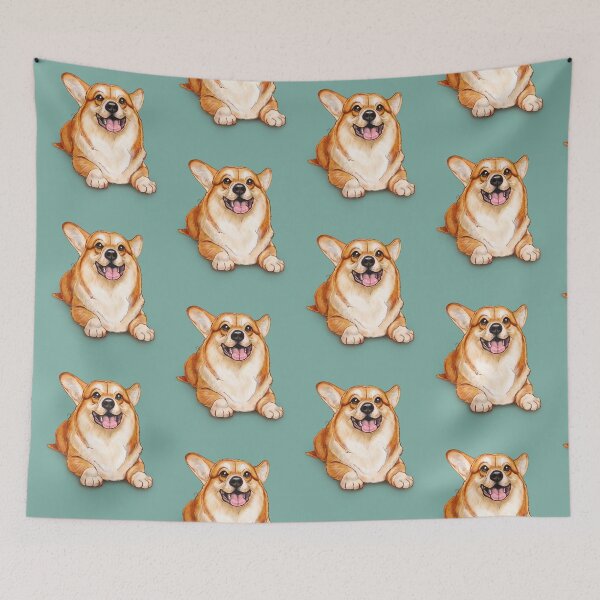 Item preview, Welsh corgi digital illustration designed and sold by Konopikyu.