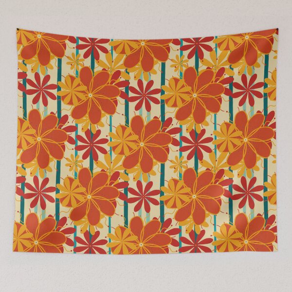 Item preview, Retro Summer Vibes E9 – Vintage floral Design  designed and sold by StefanStudioArt.
