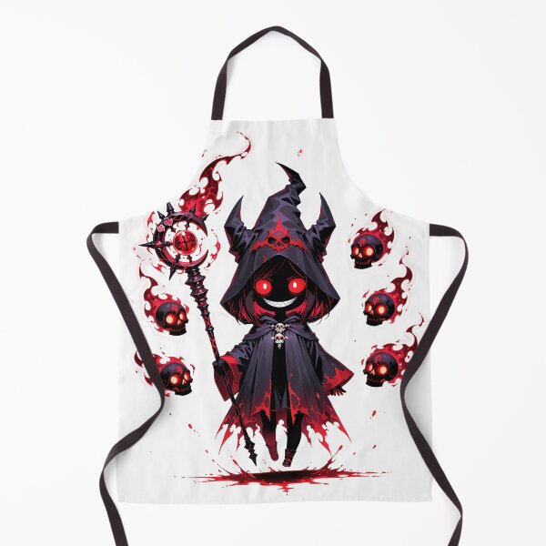 Item preview, Demonic Chibi Warlock | Dark Fantasy Shadow Mage with Hellfire Skulls designed and sold by TattooDrive.