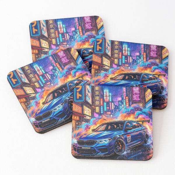 Item preview, Vibrant Smoke Midnight City Race Car Illustration designed and sold by RevUpDesign.