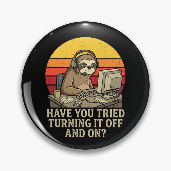 Item preview, Funny IT Support Sloth Turning It Off designed and sold by IsDesignHub.