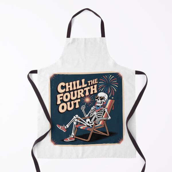 Item preview, Chill the Fourth Out – Funny Patriotic Skeleton Design designed and sold by MerchlyMike.