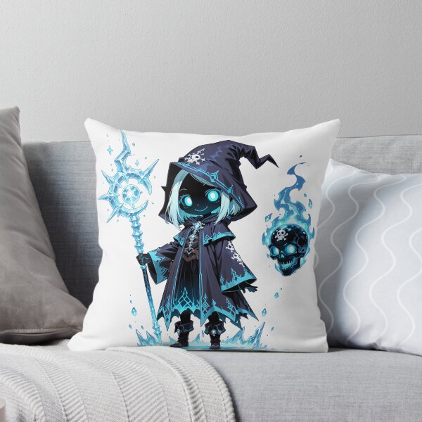 Item preview, Frozen Shadow Mage Chibi | Cute Ice Necromancer with Blue Spirit Flame designed and sold by TattooDrive.