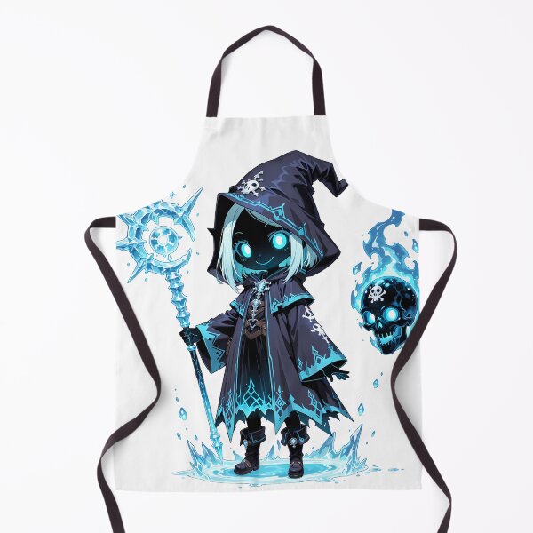 Item preview, Frozen Shadow Mage Chibi | Cute Ice Necromancer with Blue Spirit Flame designed and sold by TattooDrive.
