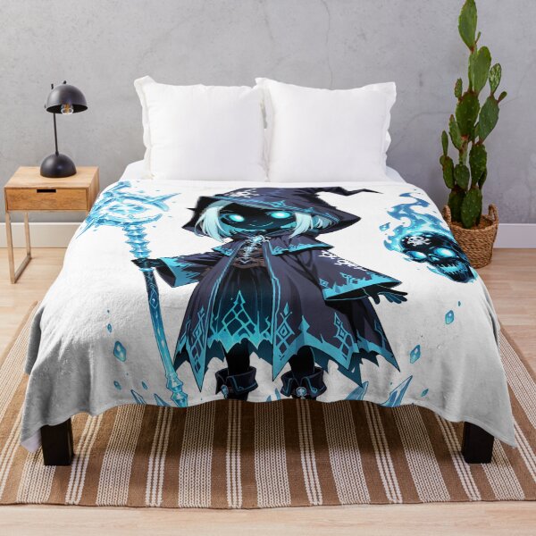 Item preview, Frozen Shadow Mage Chibi | Cute Ice Necromancer with Blue Spirit Flame designed and sold by TattooDrive.