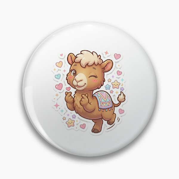 Item preview, Cute Camel Finger Heart Kawaii Sticker designed and sold by Prism-Bubble.