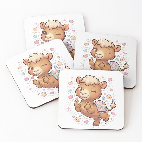 Item preview, Cute Camel Finger Heart Kawaii Sticker designed and sold by Prism-Bubble.