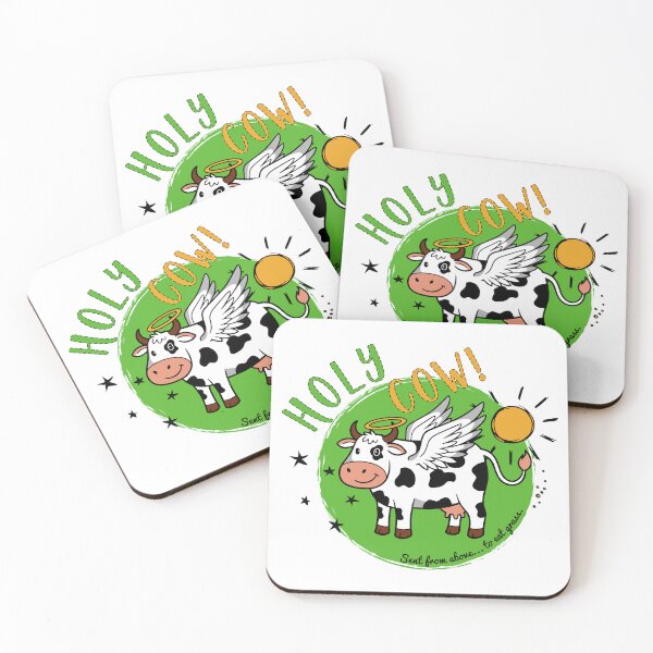 Item preview, Holy Cow! Angel Cow Cartoon Graphic designed and sold by GinyHappyLogo.