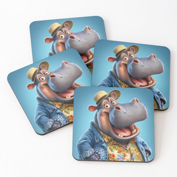 Item preview, Cheerful Hippo in Colorful Summer Attire designed and sold by Artessie.