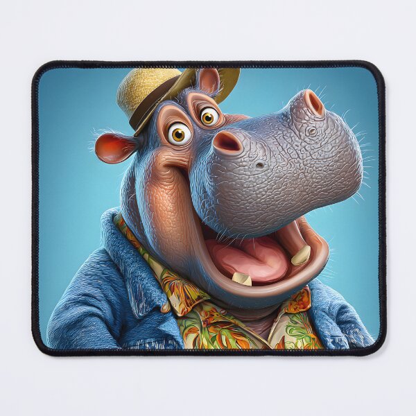Item preview, Cheerful Hippo in Colorful Summer Attire designed and sold by Artessie.