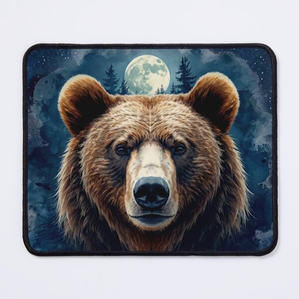 Item preview, Mystical Bear Under Moonlight – Dark Forest Watercolor Animal Design designed and sold by Biedroneczka.