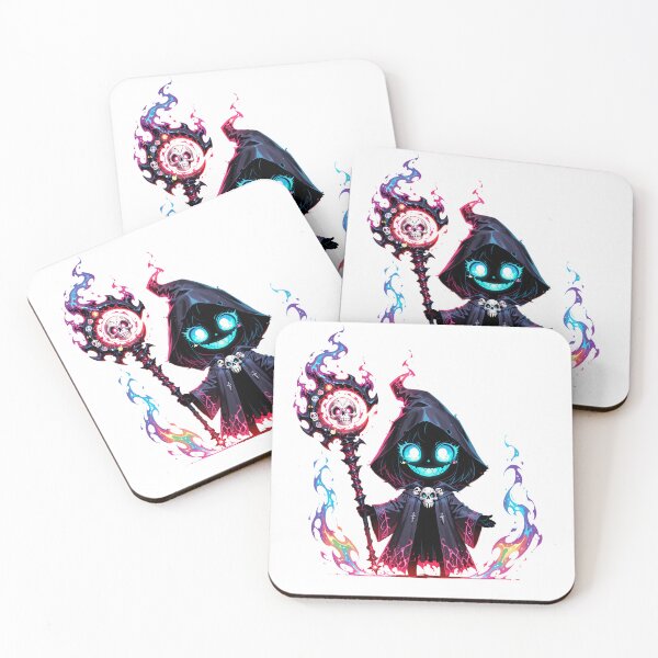 Item preview, Cosmic Chibi Necromancer | Cute Rainbow Shadow Mage with Spirit Flames designed and sold by TattooDrive.