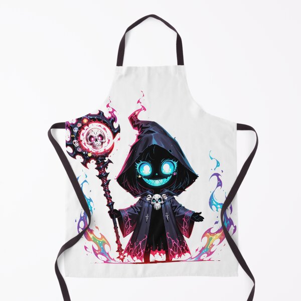 Item preview, Cosmic Chibi Necromancer | Cute Rainbow Shadow Mage with Spirit Flames designed and sold by TattooDrive.