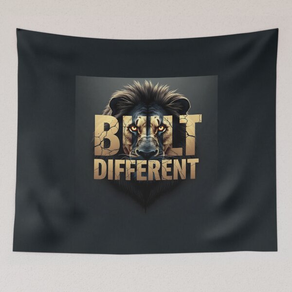 Item preview, Built Different Lion Mindset Dark Streetwear Typography Design designed and sold by Vajid Designs .
