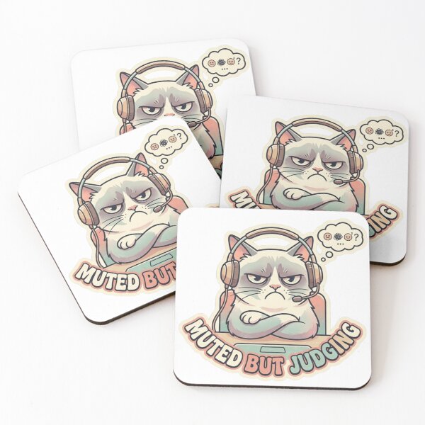 Item preview, Muted But Judging Cat – Funny Remote Work Humor Design designed and sold by Dada-arts.