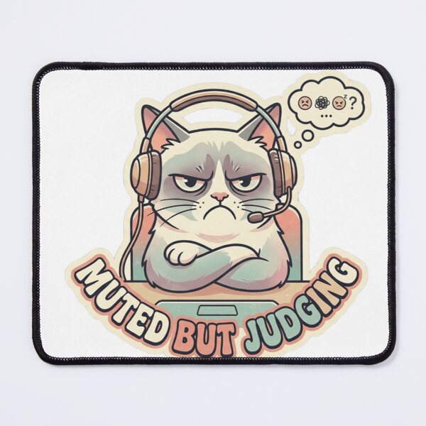 Item preview, Muted But Judging Cat – Funny Remote Work Humor Design designed and sold by Dada-arts.