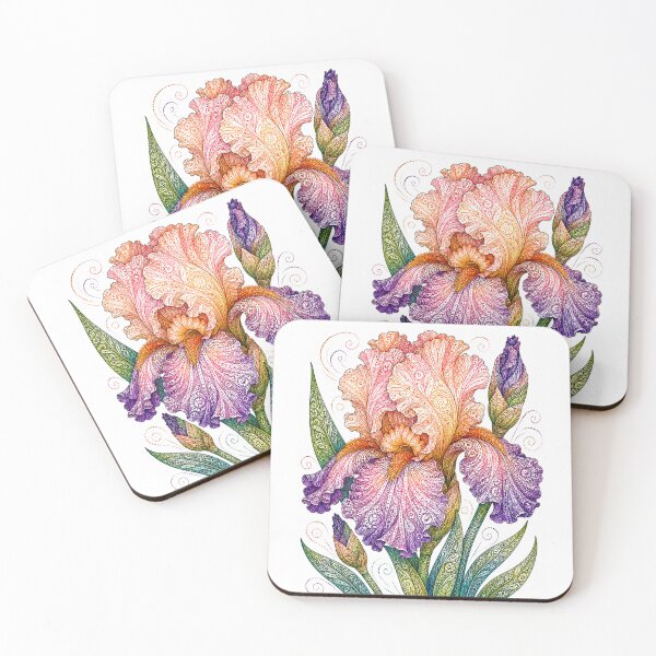 Item preview, Peach Bearded Iris designed and sold by PaintedbyCarol.