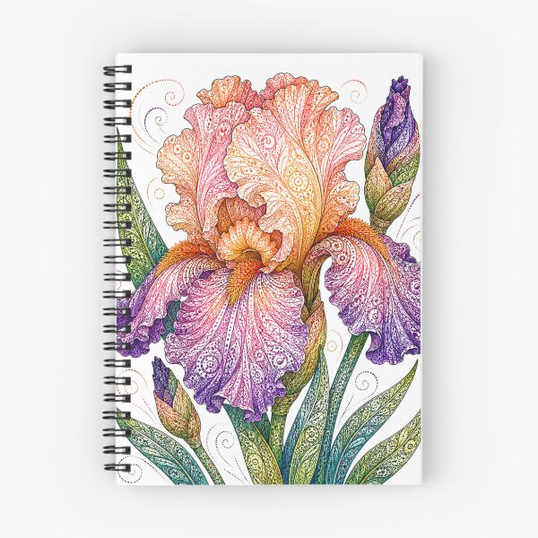 Aperçu de l'œuvre Iris barbu pêche créée et vendue par PaintedbyCarol.