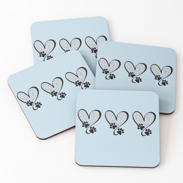 Item preview, Hearts with colorful paw prints designed and sold by Doodles Down South.