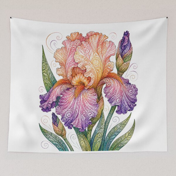 Item preview, Peach Bearded Iris designed and sold by PaintedbyCarol.
