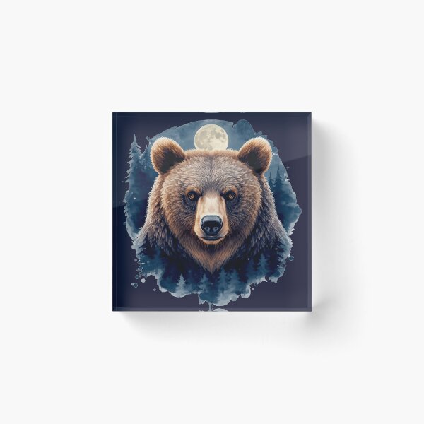 Item preview, Mystical Bear Under Moonlight – Dark Forest Watercolor Animal Design designed and sold by Biedroneczka.