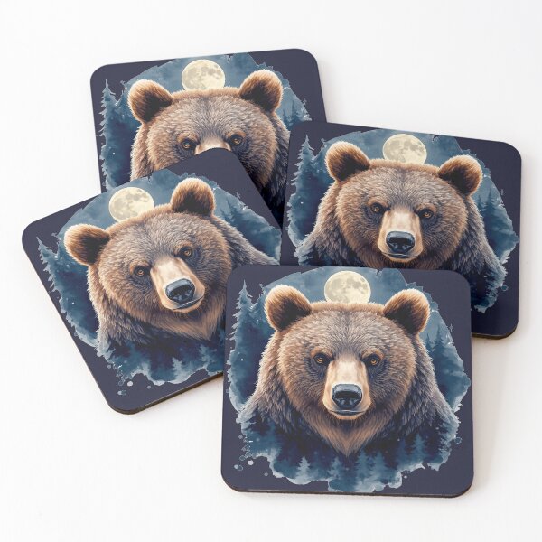 Item preview, Mystical Bear Under Moonlight – Dark Forest Watercolor Animal Design designed and sold by Biedroneczka.