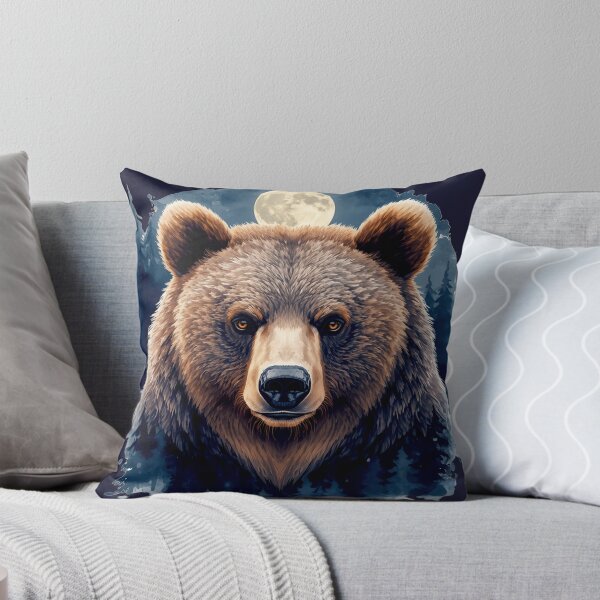Item preview, Mystical Bear Under Moonlight – Dark Forest Watercolor Animal Design designed and sold by Biedroneczka.