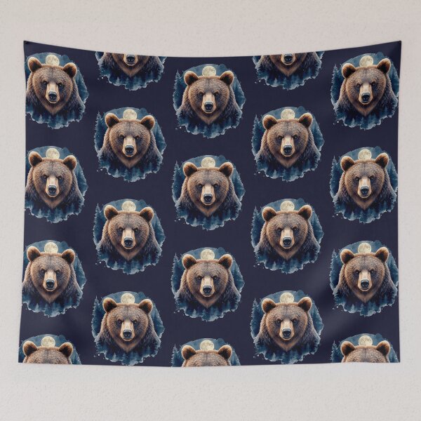 Item preview, Mystical Bear Under Moonlight – Dark Forest Watercolor Animal Design designed and sold by Biedroneczka.