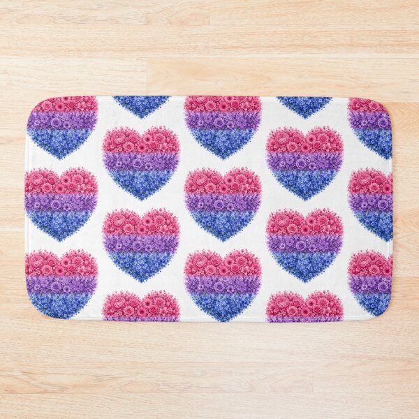 Item preview, Bi flag floral heart in watercolour style designed and sold by KLflorals.