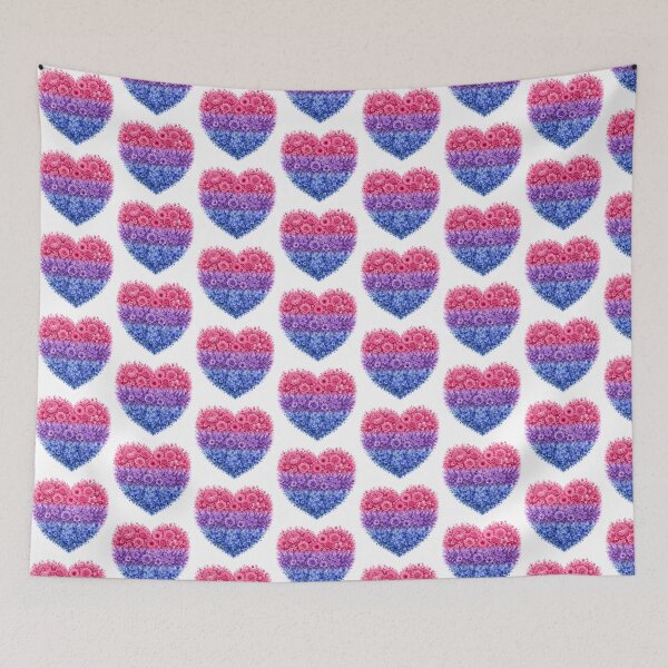 Item preview, Bi flag floral heart in watercolour style designed and sold by KLflorals.