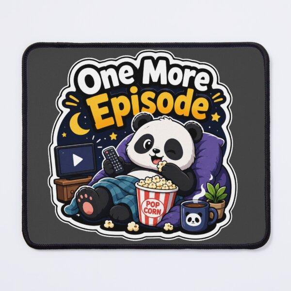 Item preview, One More Episode Panda Sticker For Binge Watchers designed and sold by PixoNest.