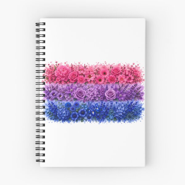 Item preview, Bi floral pride flag in watercolour style designed and sold by KLflorals.