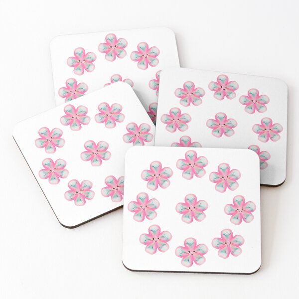 Item preview, Smiling pink flowers designed and sold by trendspatterns.