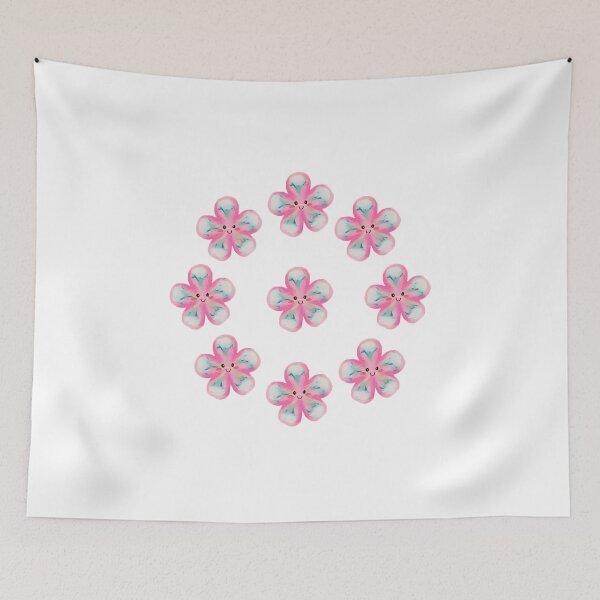 Item preview, Smiling pink flowers designed and sold by trendspatterns.
