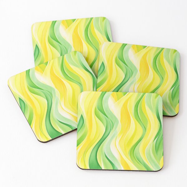 Item preview, Abstract Green and Yellow Wavy Pattern designed and sold by Jeallan Designs.