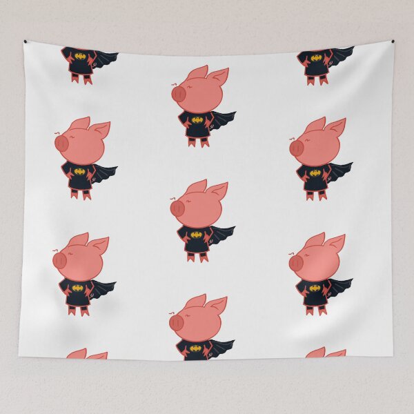 Item preview, Cute pig Batman costume designed and sold by The Pigueroa’s.