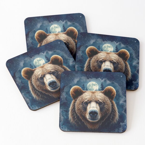 Item preview, Moon Guardian Bear – Mystical Forest Moonlight Animal Design designed and sold by Biedroneczka.