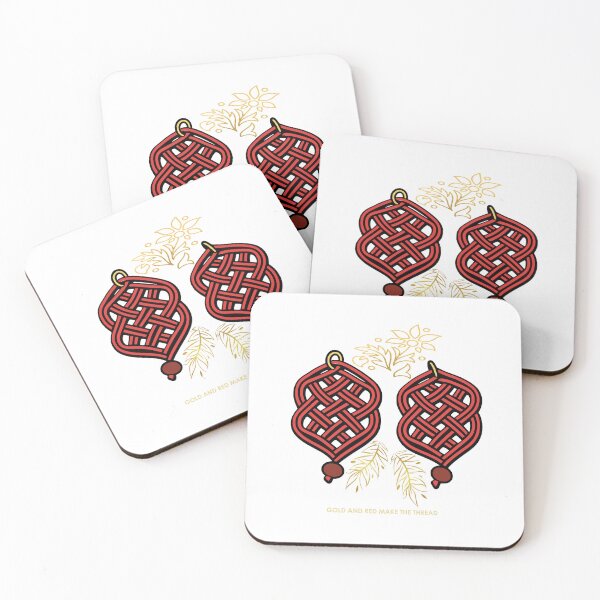 Item preview, Gold and Red Make the Thread - Artistic Knotwork Design designed and sold by Macramellennias.