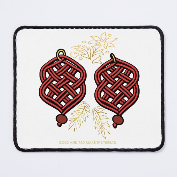 Item preview, Gold and Red Make the Thread - Artistic Knotwork Design designed and sold by Macramellennias.