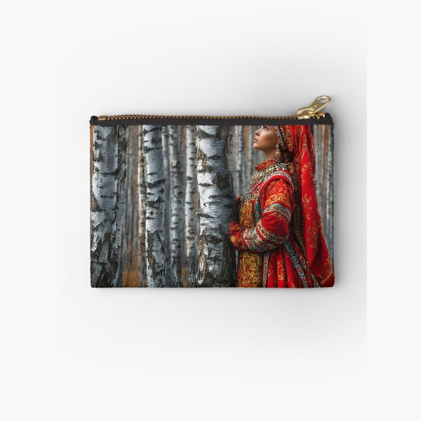 Item preview, Elegant Woman in Red Traditional Costume in Nature designed and sold by Artessie.