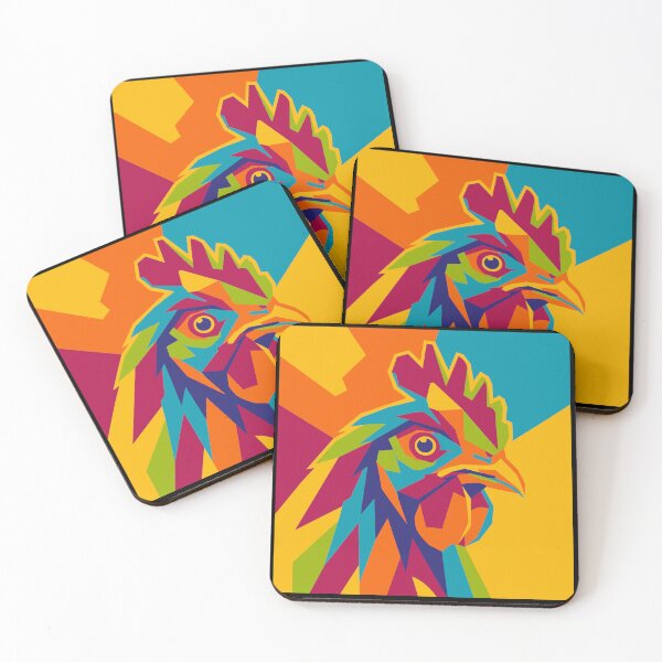 Item preview, Vibrant Pop Art Rooster – Colorful Geometric Chicken designed and sold by GinyHappyLogo.