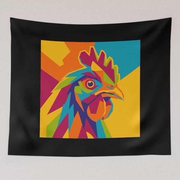 Item preview, Vibrant Pop Art Rooster – Colorful Geometric Chicken designed and sold by GinyHappyLogo.