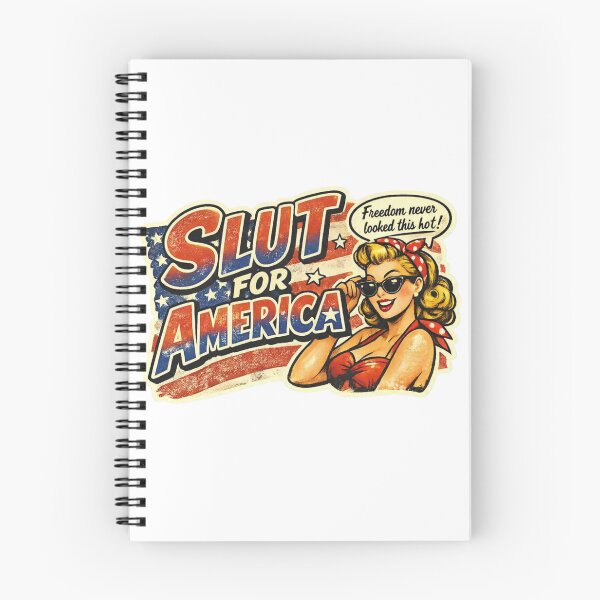 Item preview, Funny Patriotic Pin-Up Girl Graphic - Slut For America Vintage Sticker Design designed and sold by MerchlyMike.